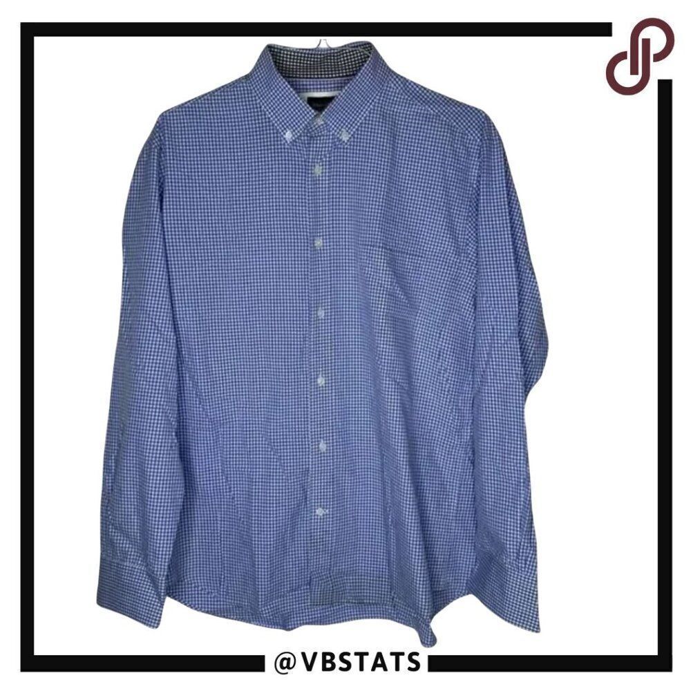 Eden Park Paris XL Blue‎ and White Gingham LS Button Down Shirt